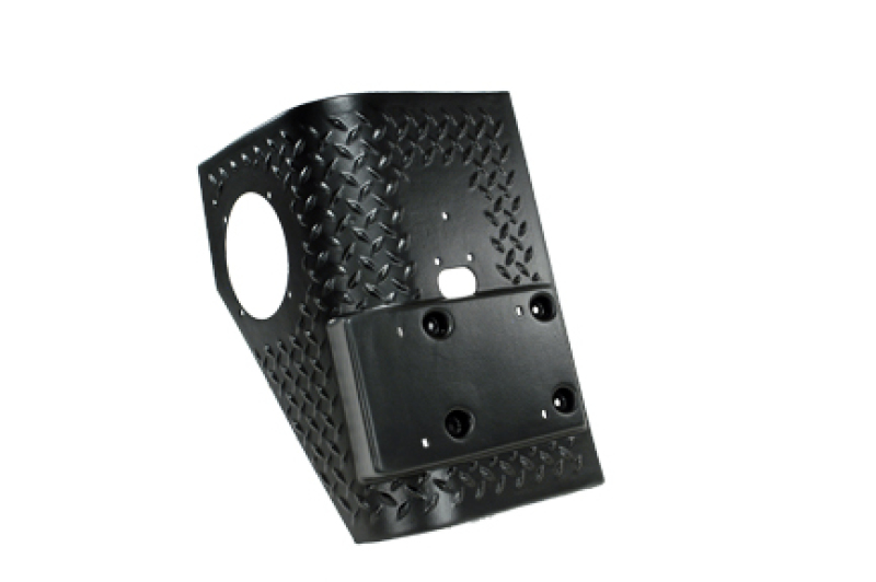 Jeep Wrangler Body Armor - Rear - Rugged Ridge - Rear Tall Corner - Black Diamond Plate - `97-`06
